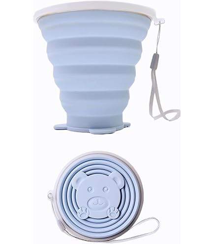 Tazze Di Silicone Pieghevoli Da Viaggio - 2 Pezzi Con Coperchio, Per Escursionismo - Foto 6