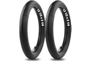 Amitor Camera d'aria 12 1/2 x 2 1/4, (12.5 x 2.25) Camere d'aria Rinforzata per Bicicletta con Argenteo Valvola 45°, 12 Pollici Pneumatici di Ricambio per Passeggino, Tricicli e Biciclette per Bambini