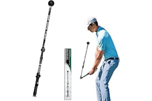 Whemyreat Corrector De Swing Golf,Corrector De Swing Ajustable, Corrector De Swing De Golf Portátil,Palo De Entrenador De Swing De Golf,Ayuda De Entrenamiento De Brazo De Golf,Rotación De Antebrazo
