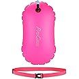 ProCase Highly Visible Swim Buoy, Lightweight Tow Float with Adjustable Waist Belt for Open Water Swimming, Kayaking, Snorkelling, Training -Magenta