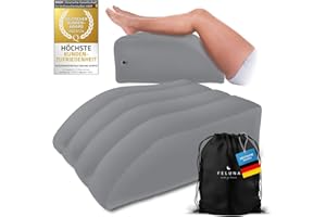 ‎FELUNA Feluna Ergo Keilkissen & Venen-Kissen zum Schlafen und Rückenentlasten; Orthopädisches Rückenentlastungskissen, Beinkissen & Beinstützkissen zur Linderung von Schmerzen und Heilung (Grau)
