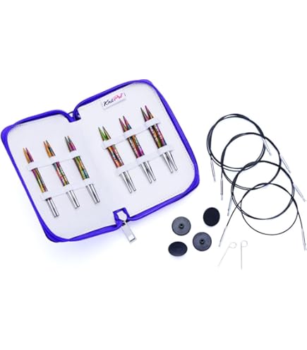 KnitPro Cavo Girevole Intercambiabile Per Ferri Da Maglia - Acciaio Inox Nero/Oro, 60cm, Con Accessori - Foto 3