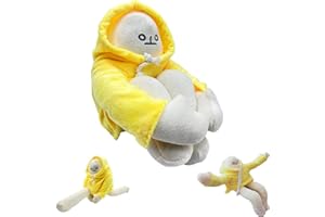 MHDUYEG Banana Man en Peluche Jouet Anti-Stress en Peluche Banane Jouet en Peluche Banana Man en Peluche à Capuche Peluche Bananaman Poupée en Peluche Banana Man pour Cadeau d'anniversaire