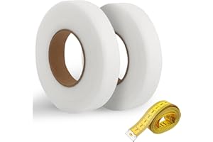 Twins Markhor® 2 Pack 25mm Wonder Web Iron on Hemming Tape for Trousers, 55 Yards Extra Strong Hem Tape for Curtains with Measure Tape, Adhesive Fusing Iron-on Tape for Jeans, Clothes