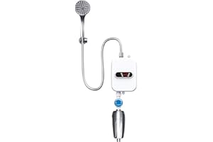 Termocalentador de agua de 3500 W, con set de ducha, sin depósito, calentador instantáneo