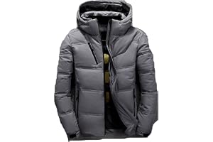 NGYYIO Pufferjacka Herr Men Down Jacket Hoody Winter Warm Coat White Duck Thick Puffer Windbreaker Parka Jackets Overcoat Man