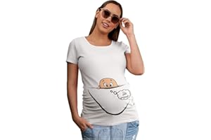 fashwork Maglietta Premaman STO arrivando - Bimbo Che esce dalla Zip - Idea Regalo