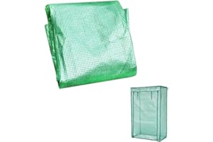 Top Home Solutions® Tomato Greenhouse COVER ONLY Green PE for Portable Greenhouse, Roll-Up Zipped Door – Grow house Cover For Plants And Seedlings - Perfect for Outdoor Garden 100L x 50W x 150H Cm