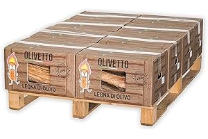 GENERICO FE.MI.RO Legna da Ardere per Camino e Stufa a Legna – Legno per Camino in Scatola da 10 kg – Legna da Ardere di Olivo Secca – Legna per Camino su Bancale 80 kg – Ideale per Camini,Barbecue