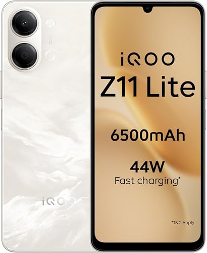 iQOO Z11 Lite 44W 5G (Solar Flame, 4GB RAM, 128GB Storage) | 6500mAh Battery with 44W Fast Charging* | Dimensity 6300 with 57