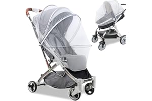 Mosquito Net for Pram White SZHTFX Universal Fly Bug Net for Stroller with 2-way Zippers Portable Mosquito Net Full Cover Protection for Pushchair,Pram,Buggy,Carrycot & Crib, 1