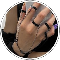 Ghyt Punk Chaîne Pompon Bracelet Avec Esclave Bagues Gothique Chaîne Harnais Main Hip Hop Anneaux Main Chaîne Kurapika Chaîne Bracelet Pour Femmes Filles XXF | FR