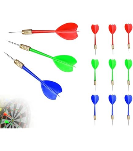 MageRabbit Darts Metalen Tip Set, Stalen Tip Darts Set 22g 24 stks Dart Flights 12 stks Dart shafts 1 stks Dart Tip Millstone 2 stks Dart Flight Protector, Stalen Dart Sets