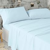 Burrito Blanco Catering Sheets | 80 cm Bed Sheet Set | Single Bed | Cotton/Polyester Bedding | Easy Iron | Blue Sheet Set | A