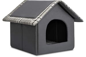 BEJOY Cat Bed Cat House Small Dog Bed Kitten Bed Pet House Warm Puppy Bed, Soft Pet Cave Bed, Dark Gray(40 * 40cm*38cm)