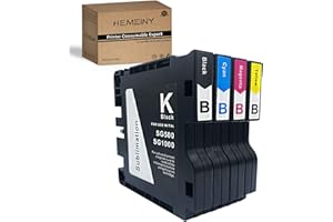 HEMEINY Sublimationstintenpatronen, kompatibel mit Sawgrass Virtuoso SG500 SG1000 Drucker, 4 Farben (Schwarz, Cyan, Magenta, Gelb) (Version B)
