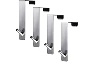 ARTOYS Türhaken zum einhängen - 4er Set, 3,5 cm Breite, 17,7 cm Länge - Schwerlast Garderobenhaken aus Edelstahl 304 mit Schaumstoffschutz, ohne Bohren