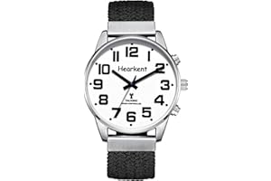 Hearkent Orologio parlante inglese britannico con numeri grandi, auto-impostato, per non vedenti, anziani, dimensioni da uomo