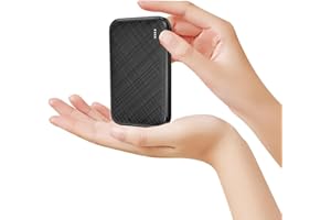Hoshom Mini Portable Charger Slim Power Bank 5000mAh Fast Charger Powerbank with 2-USB Output & 1-USB C (Input Only), Battery Pack Charger for iPhone 15 14 13 Pro Max Samsung Smartphone (Black)