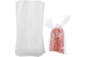 VYZUTR Pack of 100 PVA Bags Fishing, PVA Bags Carp Fishing, Quick Dissolving PVA Bags for Boilies, Carp, Feed, Canned Corn, Fish Meal, Pellets Fishing, 70 x 140 mm