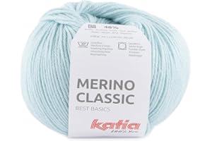 Merino Classic lana de Katia ovillos de 100 gramos y 240 metros. (Celeste muy claro 93)