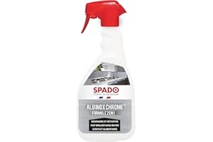 SPADO - Alu inox chrome - Formule 2 en 1 - Dégraisse et détartre - Fait briller sans rayer - contact alimentaire - 500 ML - Fabriqué en France