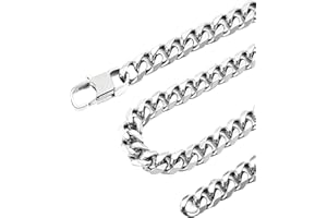 Inscca Halskette Herren Silber Ketten für Herren Edelstahl Kubanische Kette für Jungs Panzerkette Damen 3/6/9/12mm Dünn/Massiv Chirurgenstahl 316L Edelstahlkette Hip-Hop 45/50/55/60/65/70/75 cm