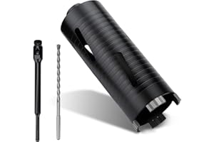 MOXPIFY 72mm x 170mm Long Diamond Core Drill Bit Set with 240mm SDS Plus Shank. To Be Used In Concrete Masonry Brick Block Stone Granite.