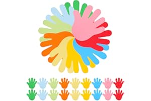 ‎MAGICLULU MAGICLULU Farbige Papierausschnitte Handform 72 Stück Kinder DIY Papierschnitt Kunstdekore Klassenzimmer Wanddekoration Für Schule Und Party