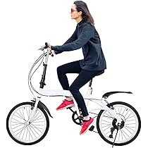 Bici Pieghevole 20 Pollici Con 6 Marce - Per Adulti E Bambini, Altezza 1.4-1.9 M, Portata 90 Kg