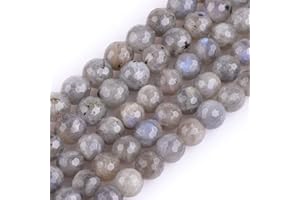 GEM-INSIDE CREATE YOUR OWN FASHION Fil de perles rondes à facettes en labradorite, 6 mm, pour la fabrication de bijoux