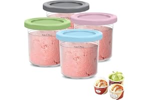 IRWOY 4 Pack Creami Behälter für die Ninja Eismaschine: Ice Cream Storage Containers Creami Pint Behälter für NC301 NC300 NC299AMZ-Serie - Wiederverwendbare Auslaufsicher