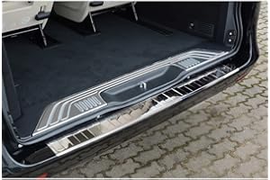 Avisa Stainless steel rear sill protector compatible with chrome Mercedes Vito / V-Class 2014- 'Ribs', silver