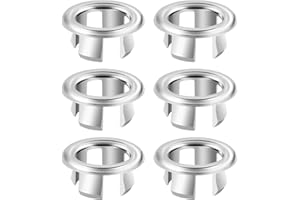 FOMGIIN 6 Piezas Anillo de Desbordamiento de Fregadero, Tapa Redonda de Desbordamiento del Orificio, embellecedor lavabo Cubierta de Anillo de Rebosadero de Fregaderos, para Cocina, Baño