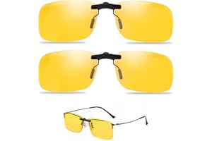 BQMEZRNUS Anti Glare Night Driving Glasses Anti Headlight Glare Clip on Sunglasses for Men Women Polarised Universal HD Night Vision Glasses Running Outdoor UV Protected Reducing Glare from Headlamps Snow Sun