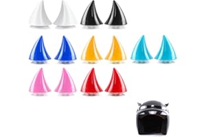 Fokroin 14 Stück Motorrad Helm Hörner, Motorradhelm Devil Demon Horn, 7 Farbtöne Motorrad Helm Hörner Eckdekoration, Helm-Dekoration, passend für Motorradhelme und Offroad Helme zur Dekoration