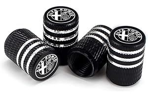 DAFENGCHUI For Alfa Romeo 159 147 156 155 166 Giulietta Spider GT Stelvio Giulia Mito Car Styling gomma della rotella di parti del gambo di valvola Caps coperchio ermetico Accessori Copertura (Color : Black)