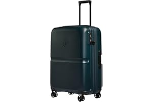 ANTLER - Single Stripe Hard Shell Medium Suitcase - Durable, Lightweight & Expandable, 4 Spinner Wheels - Adjustable Handle, TSA Lock, 68cm - Indigo