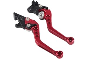 Fydun Motorrad Kupplungs Bremshebel 1 Paar CNC Aluminium Kupplungshebel Trommelbremshebel Griff Motorrad Lenker Zubehör(Rot)