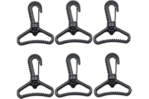 BAIWOAK Ganci a scatto in plastica,20mm,25mm,32mm,38mm,50mm gancio girevole in plastica per cancello, gancio girevole girevole a scatto con fibbia per cinturino, Nero