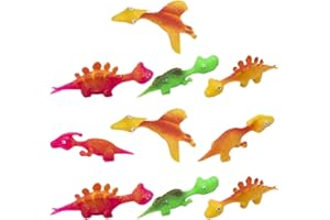jojofuny 10 Piezas Dinosaurio Volador Juguetes Elásticos Dedo Tirachinas Juguetes Divertido Parodia Juguetes Animales Juguetes de Educación Cultiva para Niños