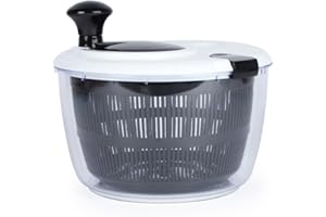 Salter Salad Spinner – 5L Litre, Wash, Dry, Serve, Salad Prep, Lettuce Dryer, Easy Use, Non-Slip Base, Add Salad Dressing, Dual Purpose Drainer, Healthy Eating/Fresh Salad, Kitchen Spinner BW13899EU7