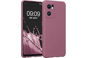 kwmobile Carcasa Compatible con OPPO Find X5 Lite Funda - Bordes elevados anticaídas - Case de TPU y Silicona con Interior de Microfibra - Rosa Oscuro