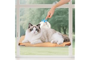 LORESJOY LORSJOY Plegable Hamaca Gato Ventana, Cama para Gatos Soportar hasta 25kg, Cama Colgante para Mascotas con Ventosa cómoda, Duradera, Resistente