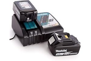 Makita Batterie originali BL1830B 18 V LXT 3.0 Ah con caricabatterie rapido Makita DC18RC originale