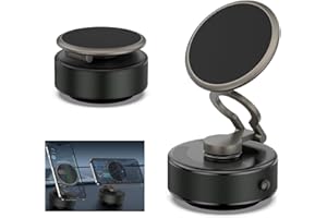 Jemey Magnetischer Autotelefonhalter mit Saugnapf, Universal Vakuum Magnet Saugnapf Autotelefonhalterung, 720° Drehbar Verstellbarer Magnetischer Telefonhalter für Windschutzscheibe und Armaturenbrett