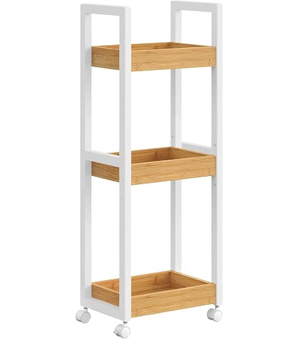 osoltus Kchenregal mit abnehmbarem Tablett, aus Bambus, als Badregal  freistehend, HBT 70 x 43 x 33 cm, Natur, wei : Amazon.de: Baumarkt