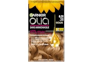 Garnier Coloration Permanente - Sans Ammoniaque - Aux Huiles Naturelles de Fleurs - Blond Doré Cendré (8.31) - Olia