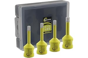 Punte per Trapano Diamantate 4pezzi 6/6/6/8mm Fresa Diamantata per Piastrelle di Ceramica Porcellana Marmo Granito con M14 Filettatura SANLEETEK