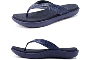 KuaiLu Tongs Femmes Sandales en Cuir de Mode été Avec Support de Orthopédique Tongs de Plage et Claquettes de Piscine